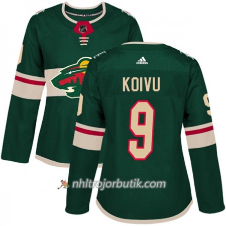Dame Ishockey Minnesota Wild Tröja Mikko Koivu 9 Adidas 2017-2018 Grön Authentic